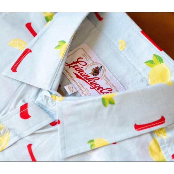 Leinenkugel's Shirt Summer Shandy Button Down Sz M Medium Breweriana Lemons - Picture 1 of 9